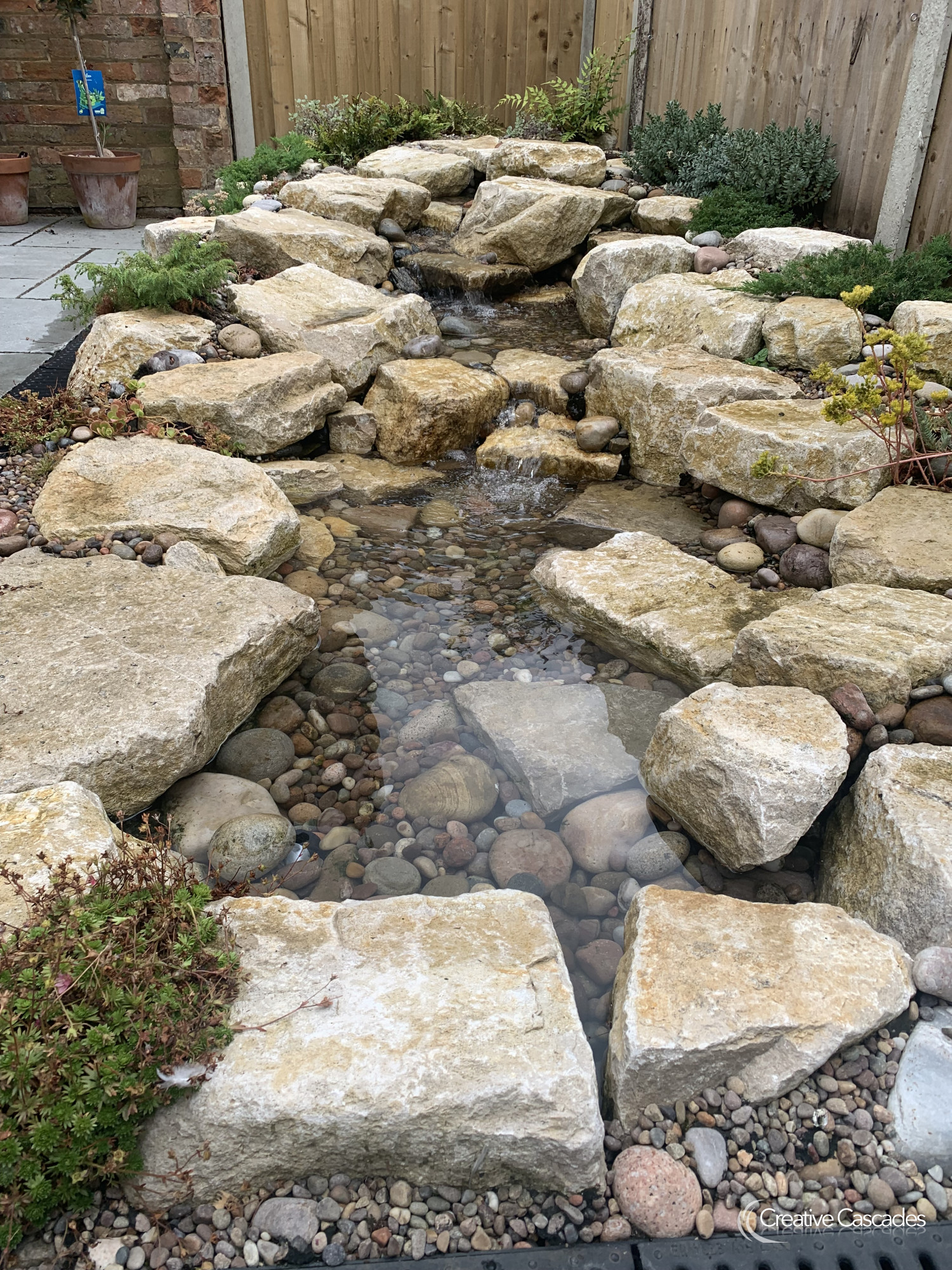 1 yr on, pondless stream  - Landscaping and Water Features -  Creative Cascades