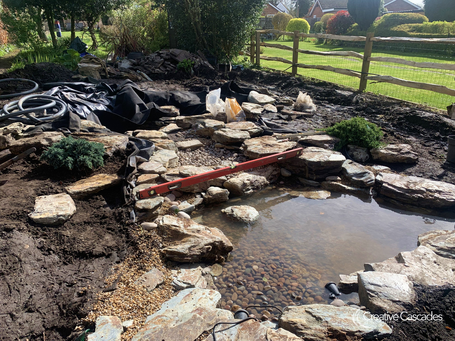 Halfway into a new build pondless stream  - Landscaping and Water Features -  Creative Cascades