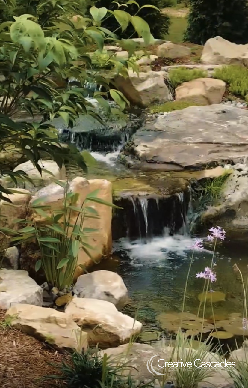 Water feature featuring our premium rocks option - these are 4 x more expensive than standard rocks due to rarity and costs associated with weight.  - Landscaping and Water Features -  Creative Cascades